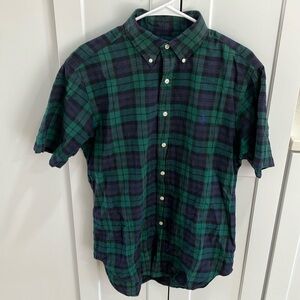 Vintage Ralph Lauren Men's Classic Fit Plaid Short Sleeve Button Down Shirt